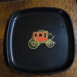 Couroc of Monterey Wells Fargo & Co Overland Stage Mail Tray Vintage